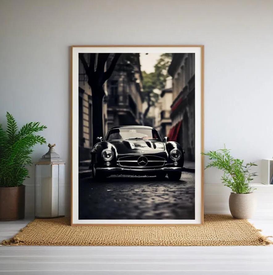 額付き！★300slクーペ★絵画 Mercedes Benz 300 SL 1954 Painting Greeting Card by Paul Meijering