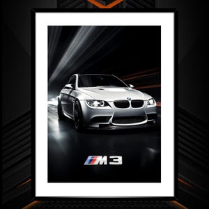 BMW M3 Poster Digital Wall Art Print Modern Car Decor for Garage Man Cave Bedroom Office Sports Car Enthusiast Gift Automotive Artwork