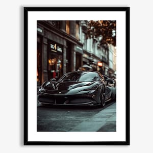 Ferrari SF90 Stradale Digital Download, Luxury Supercar Wall Art, Sports Car Decor, Car Enthusiast Gift, Modern Automotive Art