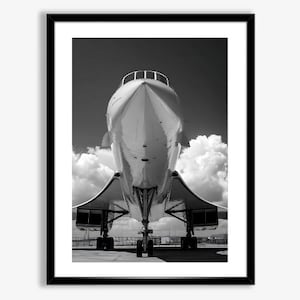 Concorde Jet Digital Download Wall Art, Supersonic Aircraft Poster, Black and White Plane Photo, Aviation Decor, Pilot Gift