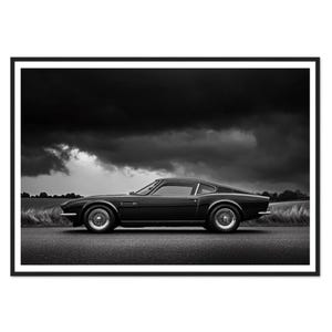 1972 Aston Martin Vantage, Instant Download, Monochrome Car Photography, Timeless Automotive Decor, Black and White Sport Car Poster
