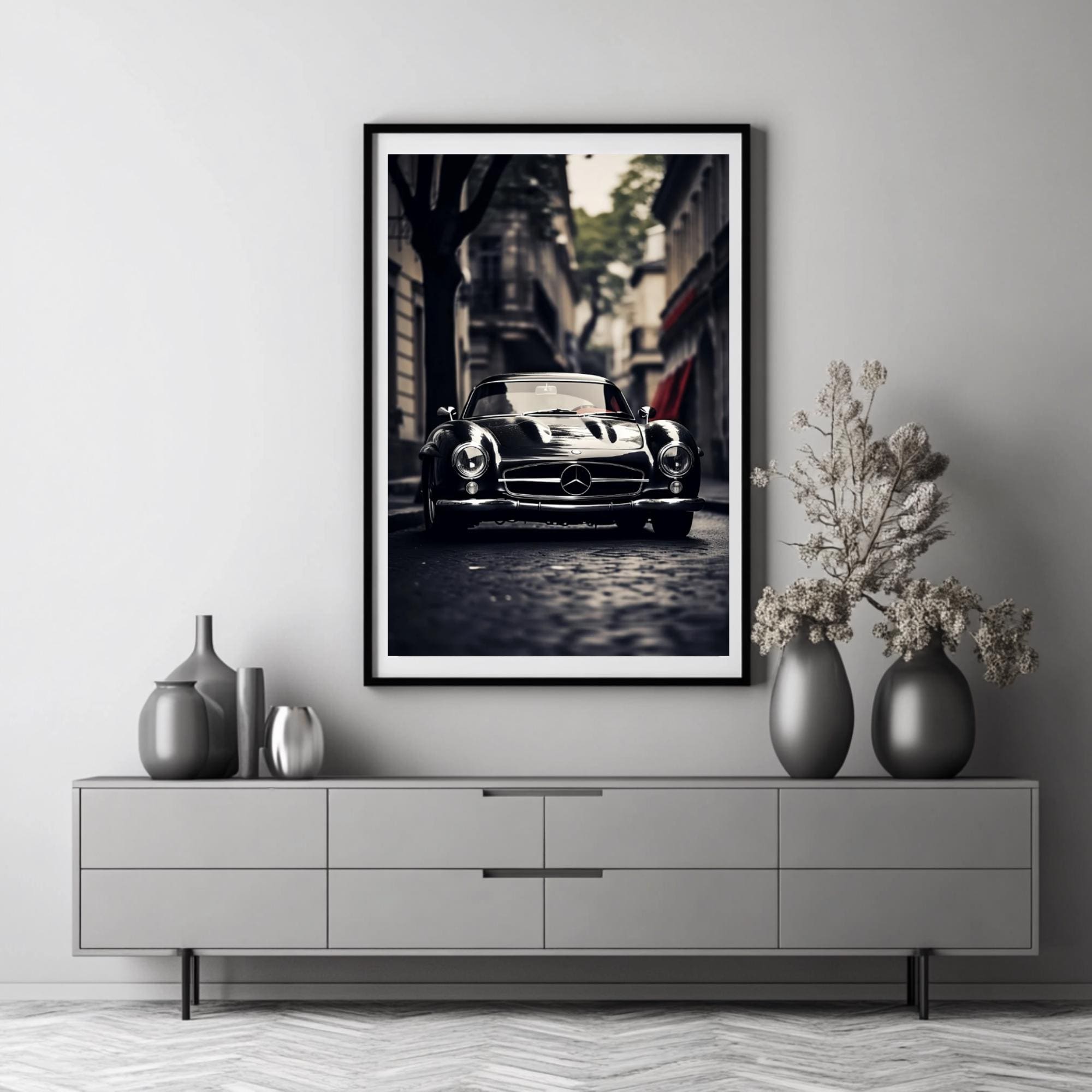 Mercedes 300SL Digital Download, Classic Gullwing Wall Art, Vintage ...