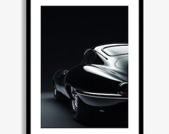 Jaguar E-Type Wall Art Printable Classic Car Poster Digital Download Rear View Photography Garage Decor Enthusiast Gift
