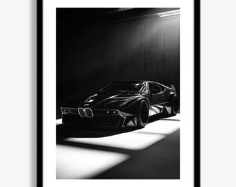 BMW M1 Poster Printable Classic BMW Wall Art Digital Download Vintage Garage Decor Car Enthusiast Gift