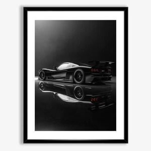 Saleen S7 Digital Download Poster, Black Supercar Wall Art, Rear View Automotive Print, Modern Hypercar Decor for Garage, Office, Man Cave