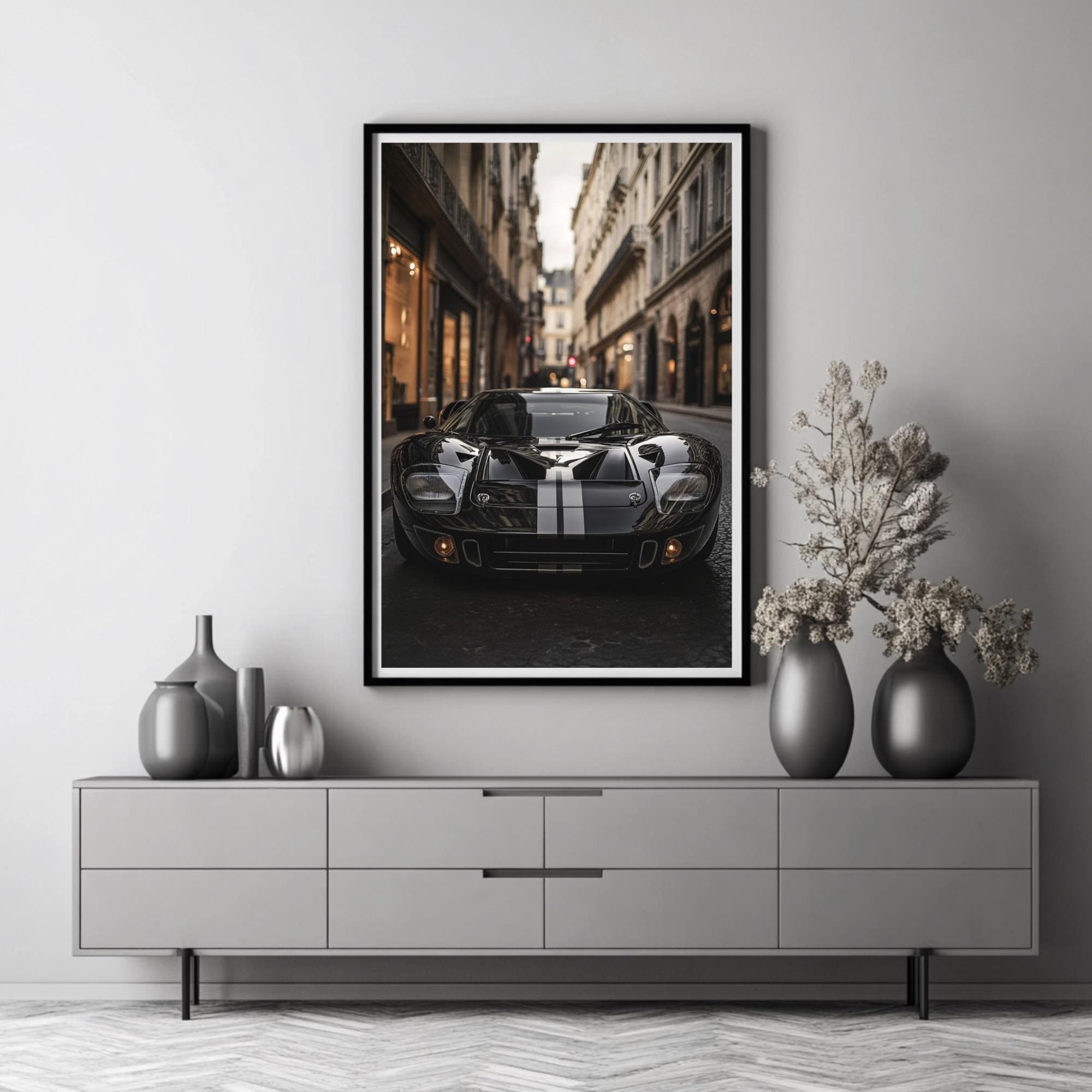 Ford GT40 Poster Vintage Le Mans Race Car Wall Art Retro Automotive ...