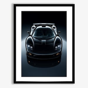 Saleen S7 Restomod Front View Digital Download Poster, Black Supercar Wall Art, Modern Hypercar Print, Automotive Decor for Garage, Office