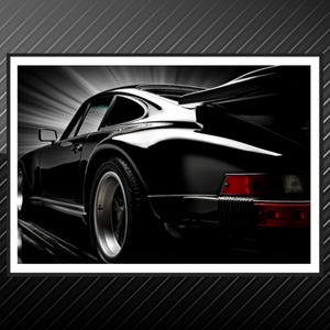 1975 Porsche 911 Turbo Wall Art,  Minimalistic Porsche 911 Printable Poster, Porsche 911 Wall Decor Digital Download