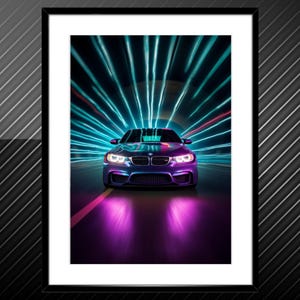 BMW M3 Digital Poster - BMW M3 Wall Art for Car Enthusiasts, Modern Sports Car Print for Garages, Offices, Man Caves, Bedroom Decor