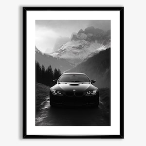 BMW M3 Digital Download - Black and White Car Print, Luxury Sports Car Poster, Automotive Photography, Modern Home Decor, Gift for Car Lover
