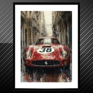 Ferrari 250 GTO. Digital Poster. Gift for Man. Car Posters