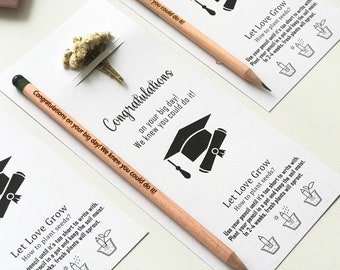 Graduation favor, Plantable pencil, Graduation keepsake, Recyclable graduation favor, Graduation gift set, Laure, Graduation ceremony Gifts