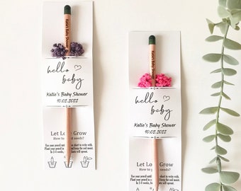 Recyclable Pencil Favors For Baby Shower Guests, Sustainable Seed Pencil Favors For Baby Shower, Seed Pencil Gifts For Baby Shower Guests