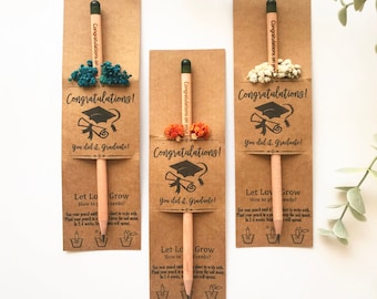 Personalized College Graduation Pencil Gifts, Flower Seed Pencil Favors For Graduation Party, Graduation Ceremony Plantable Pencil Gifts