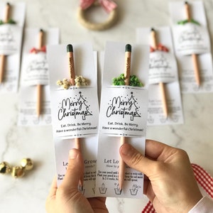 Bulk Recyclable Christmas Pencil Gifts, Personalized Seed Pencil Favors For Xmas Party, Plantable Christmas Party Favor, New Year Party Gift