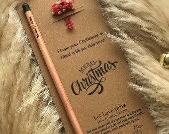Bulk Christmas Pencil Gifts: Xmas Plantable Gifts, Happy Holidays Eco Friendly Gifts