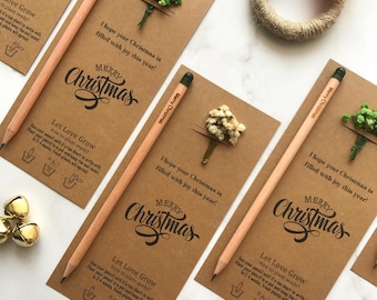 Bulk Christmas Gifts, Personalized Xmas Party Gifts, Eco Friendly Xmas Seed Pencil Gifts, Happy Holidays Eco Friendly Gifts For Guests