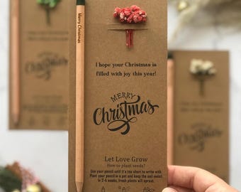 Regalos navideños de lápices al por mayor, regalos económicos para fiestas navideñas, regalos navideños con lápices de semillas, regalos ecológicos para unas felices fiestas, regalos de Navidad
