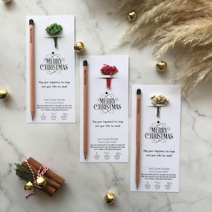 Eco Friendly Xmas Seed Pencil Favors, Plantable Favors For Xmas Party, Christmas Seed Pencil Gifts, Merry Christmas Sustainable Gifts