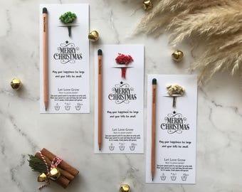 Eco Friendly Xmas Seed Pencil Favors, Plantable Favors For Xmas Party, Christmas Seed Pencil Gifts, Merry Christmas Sustainable Gifts