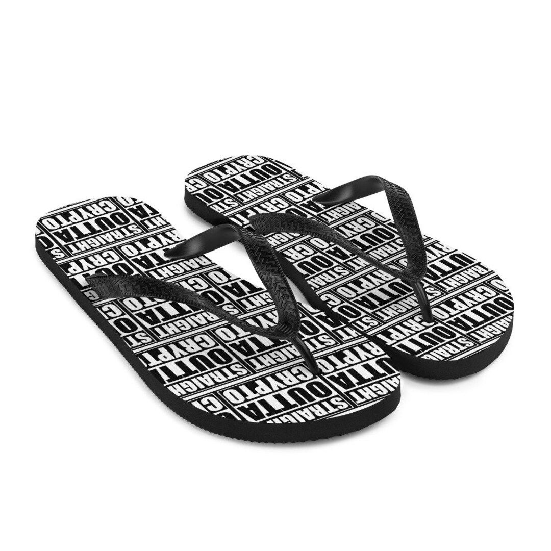 Straight Outta Crypto Bitcoin BTC Flip-flops Summer Holiday Footwear - Etsy