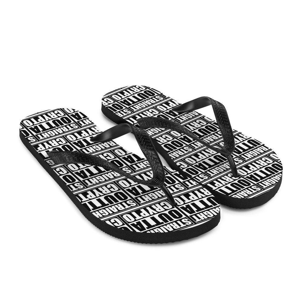 Straight Outta Crypto Bitcoin BTC Flip-flops Summer Holiday Footwear - Etsy