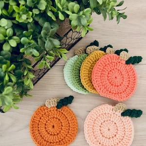 Crochet Pumpkin Coaster Pattern - Pumpkin Coaster - Crochet Pumpkin Coasters - Pumpkin Cup Coaster -Easy Pumpkin Crochet -Kitchen Decoration