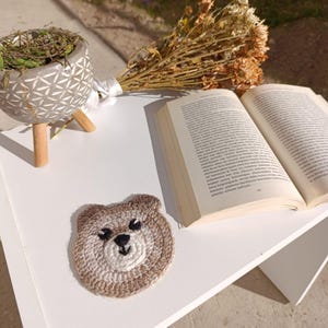 Bear Crochet Coaster Pattern - Crochet - Pattern Digital Download - Cute Animal Coaster DIY - Easy Crochet Pattern for Beginners - DIY Gift