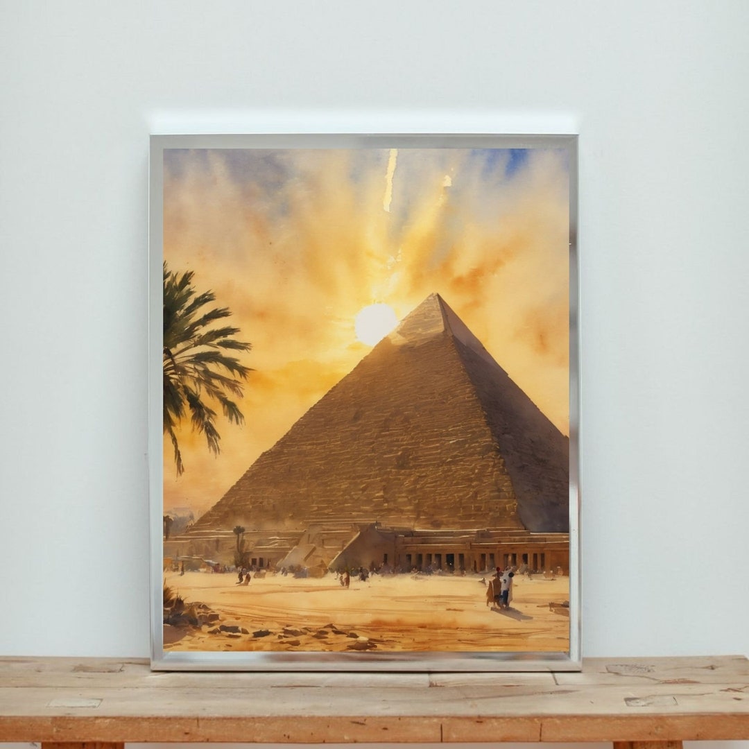 Vintage Egyptian Pyramids Ancient Egyptia Wall Art Antique Egyptian ...