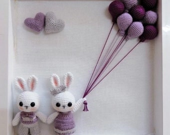 Amigurumi Rabbit Pattern, Valentine Crochet Pattern, Crochet Rabbit Pattern, Easter Egg Bunny Couple, Amigurumi Bunny, newborn crochet gift