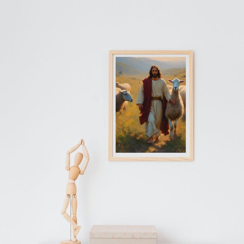 Jesus Wall Art the Good Shepherd the Living Christ Bible Art Digital