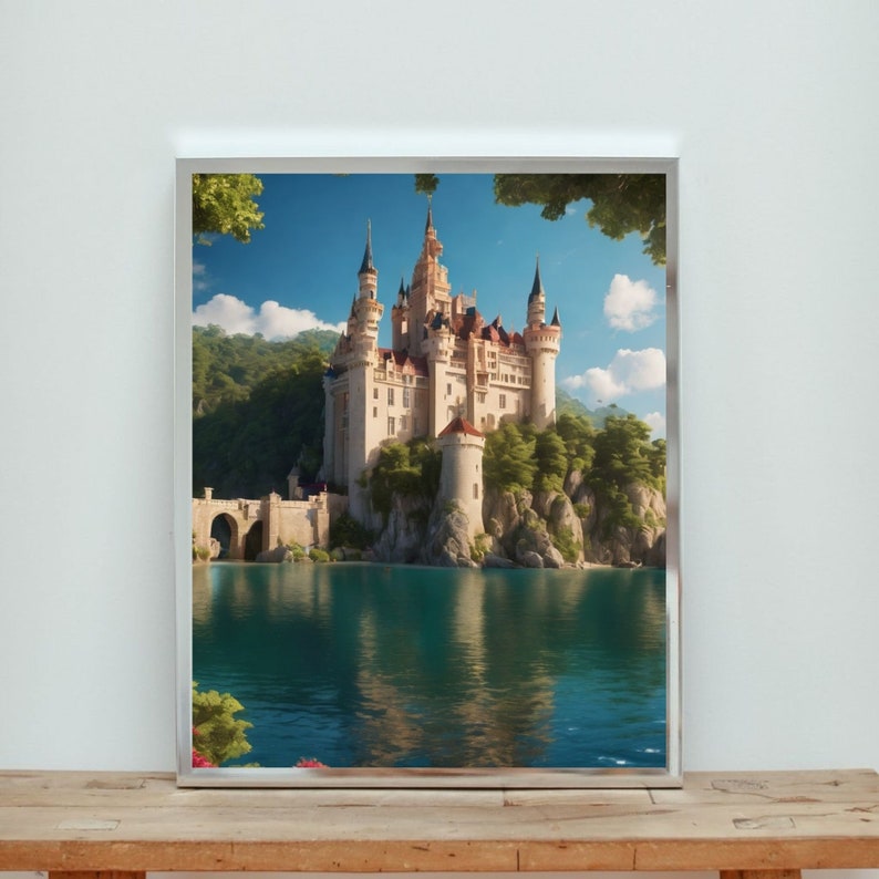 Castle View Antique Castle Painting for Digital Download Eclectic ...