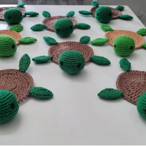 Crochet turtle coaster PDF pattern, Crochet amigurumi, Amigurumi pattern, Crochet coaster pattern, Christmas coaster, no sew coaster pattern image 3
