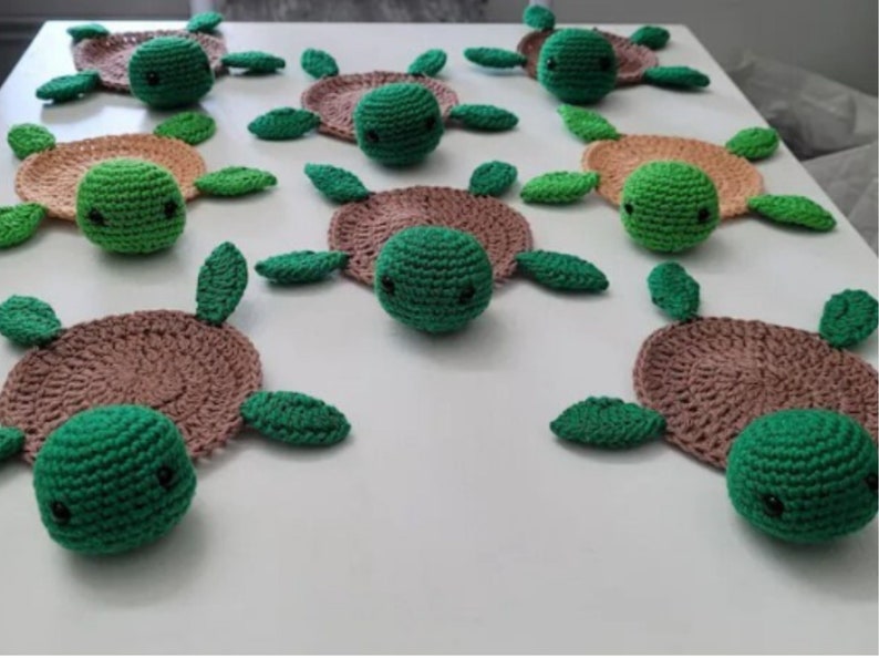 Crochet turtle coaster PDF pattern, Crochet amigurumi, Amigurumi pattern, Crochet coaster pattern, Christmas coaster, no sew coaster pattern image 3