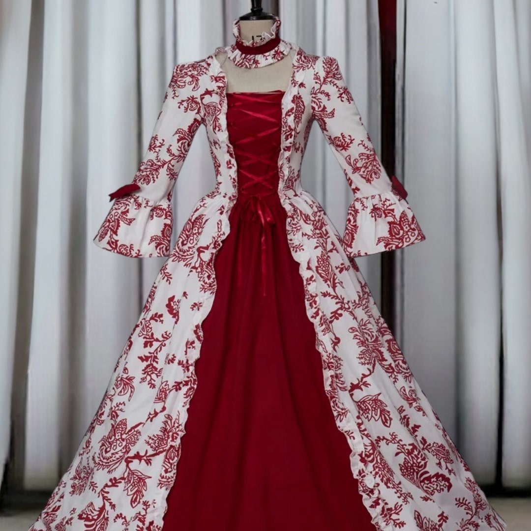 Robe Victorienne Manches Trompette - Style Médiéval, Dentelle, Grande Taille, Pour Déguisement Renaissance, Halloween, Cosplay
