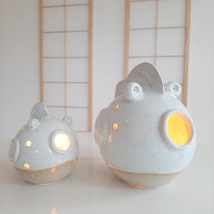 Getöpferter Kugelfisch als Deko oder Windlicht