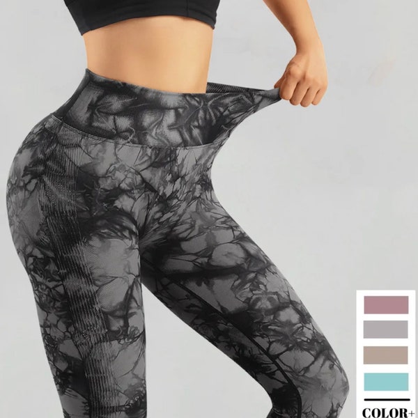 Tie Dye Fitness Legging femme Push Up entraînement Sport Leggings femmes Scrunch Fesses femme tenue Gym sans couture Legging pantalon