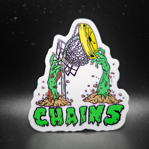 CHAINS disc golf sticker