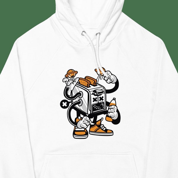 Toast Machine Pullover White Unisex Hoodie, Game Lover Gift, Eco-Friendly Cotton Hoodie, Printed Hoodie Gifts