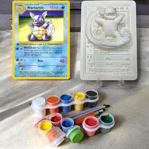 Kit di pittura fai da te con stampa 3D Wartortle TCG Pokemon, carte da collezione, fan degli amanti dei Pokemon, amici, decorazione da parete, set di pittura per la casa in 3D