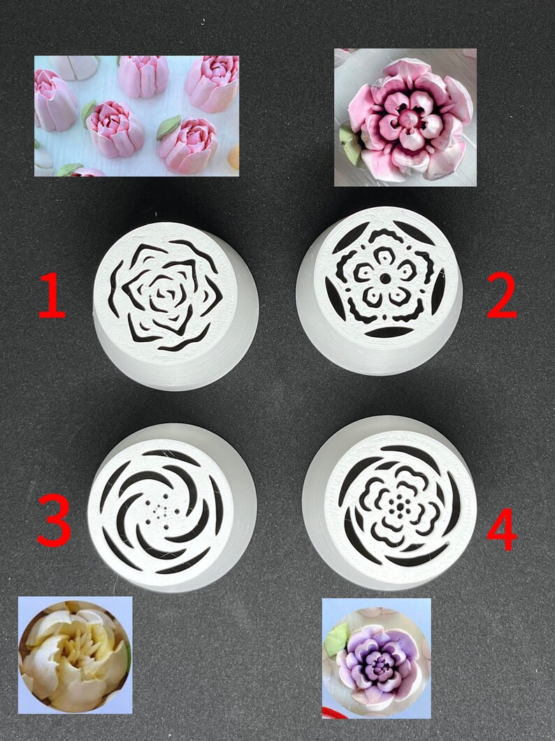 4 pcs Large Nozzle Set For Cake Decorations Cupcake Marshmallow Icing Tool piping professional flower pastry bag nozzle confectionery Gift image 1