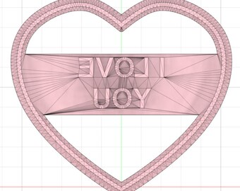 St Valentine's Day Heart cookie cutter with different words