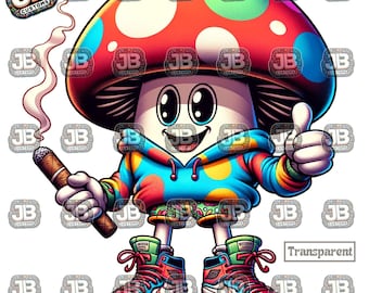 Trippy Mushroom Graphic | Vibrant T-Shirt Design (PNG Digital Download)