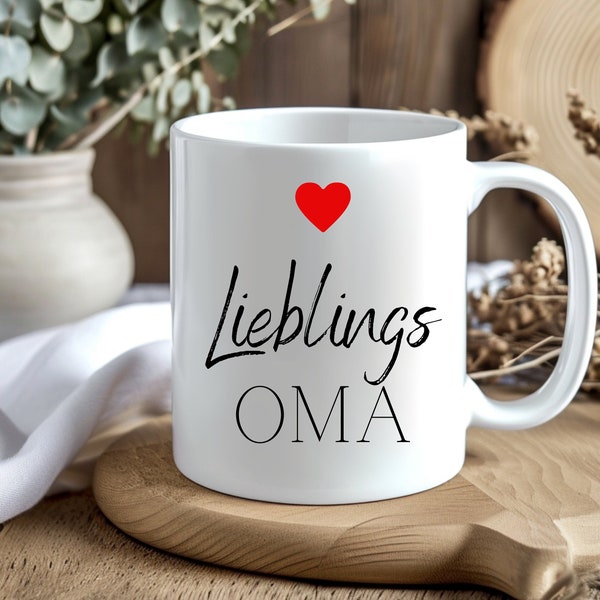 Tasse Geschenktasse -personalisiert für Lieblings Oma, Opa, Tante, Onkel, Herz, Überraschung, Geschenk, Keramiktasse, mit Liebe & Herz