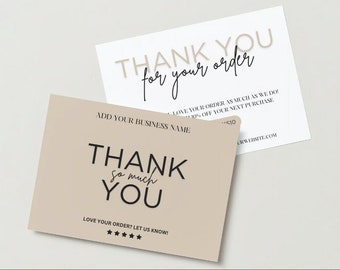 Carte de remerciement modifiable, imprimable, carte de remerciements pour votre achat, petite entreprise, modèle de toile personnalisable