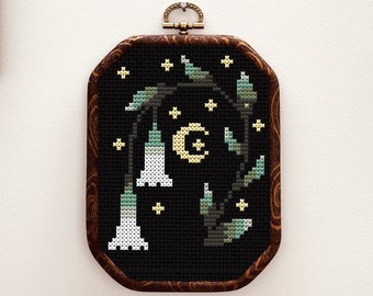 Cross stitch pattern PDF - Poison Flower - enchanted witchy creepy fairy modern cross stitch