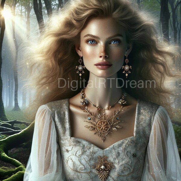 Beautiful Princess - Fantasy Art - High Resolution - JPG - Digital Download - Print, Wall Art, Home Decor, Art, Image, Crafting