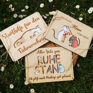 Geldgeschenk Holz, Geschenkidee, kreativ, nachhaltig, Geldverpackung, Personalisiert, Karte, Geschenkkarte, Führerschein, Rente, Geburtstag