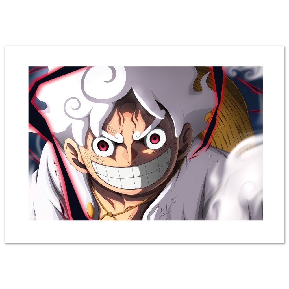 Gear 5 Luffy Poster, One Piece Anime Wall Art, Luffy Monkey D. Wall