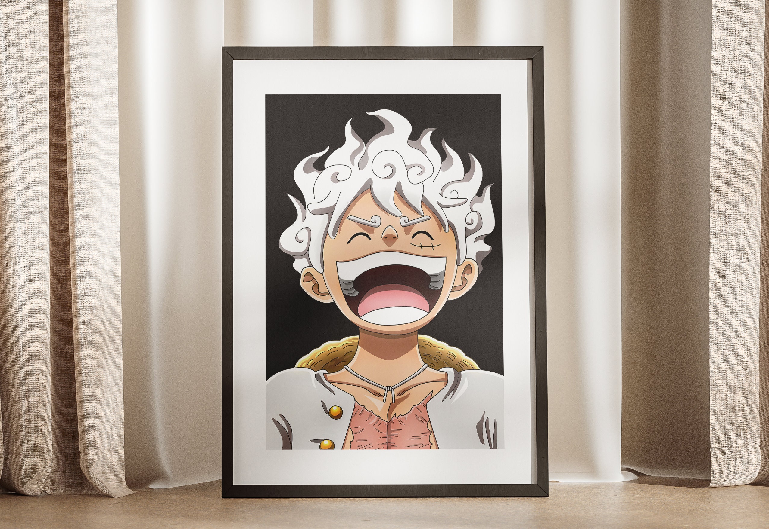 Gear 5 Luffy Poster, One Piece Anime Wall Art, Luffy Monkey D. Wall